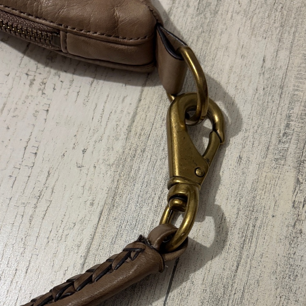 Frye Jennie Taupe Hobo Leather  Bag with Braided Strap - Picture 14 of 16